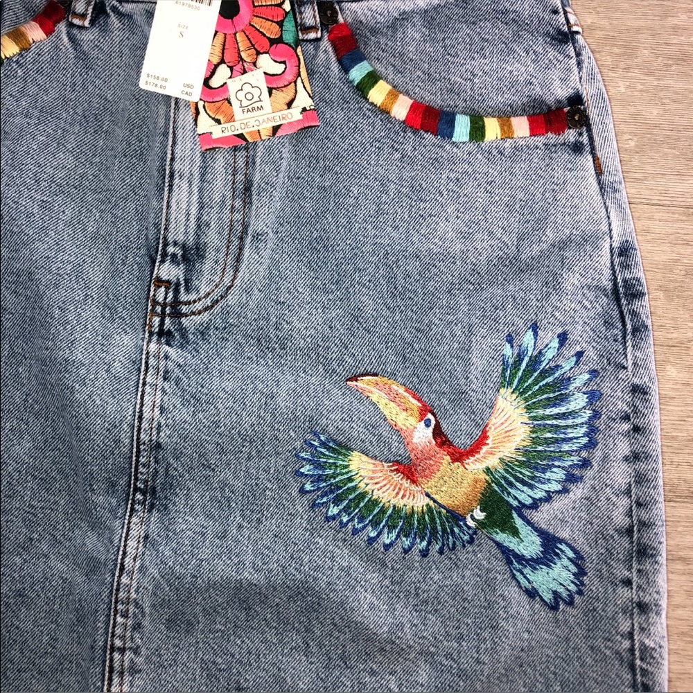 Farm Rio Denim Mini Skirt - Picture 11 of 12